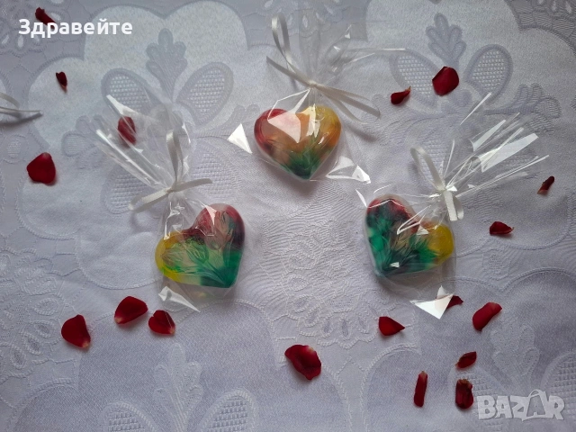 Глицеринов сапун с форма на сърце, с аромат на цветя и чистота, снимка 2 - Други - 53098559