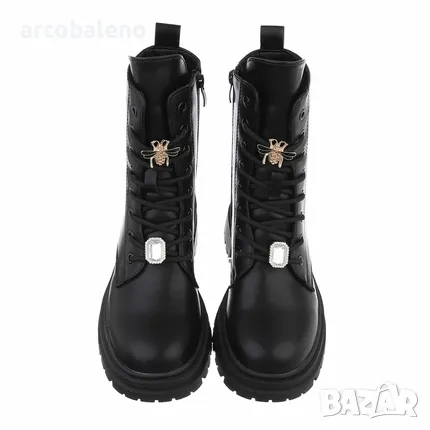 Дамски боти с връзки , снимка 4 - Дамски боти - 48166843