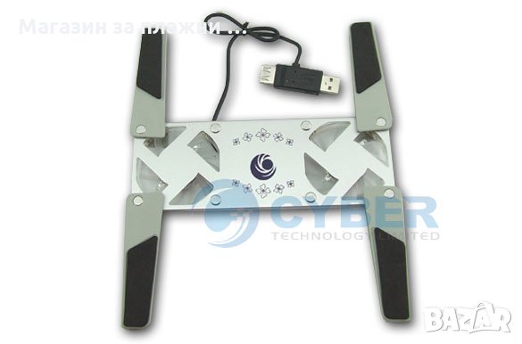 USB сгъваем охладител за лаптоп с два вентилатора, снимка 11 - Лаптоп аксесоари - 28460531