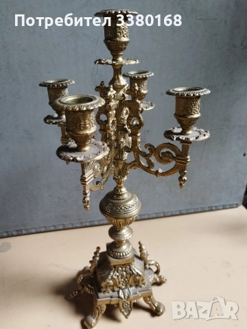 супер атрактивен свещник с пет гнезда, снимка 2 - Антикварни и старинни предмети - 52722237