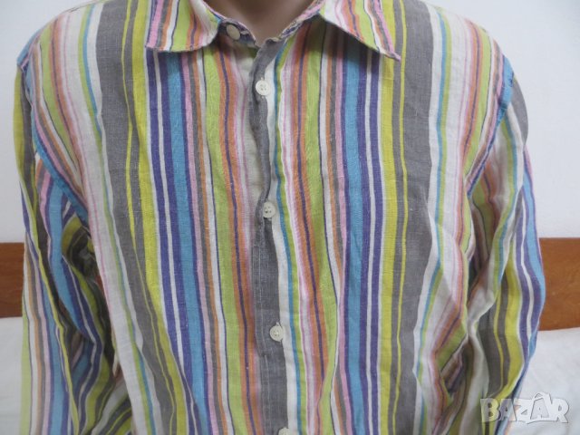 Мъжка риза с дълъг ръкав от лен J.C.Rags, снимка 2 - Ризи - 26470296