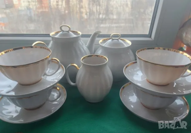 Сервиз за чай Дулево-Бял лебед,от времето на СССР , снимка 6 - Сервизи - 41787642