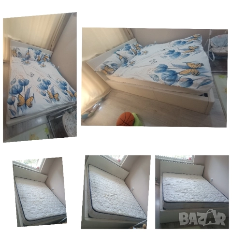 Легло /спалня + 2 нощни шкафчета + матрак + повдигащ механизъм и подматрачна рамка 