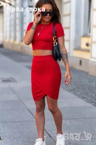 Комплект от две части в червено, снимка 3 - Комплекти - 50814329