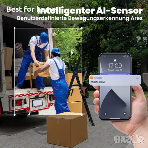 Elemage ZS- GQ3 2K камера акумулаторна със соларен панел., снимка 5 - Комплекти за видеонаблюдение - 43774423