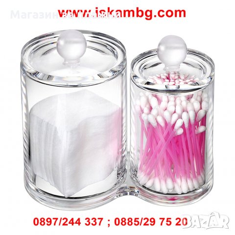 Двоен органайзер за клечки за уши и паучни тампони