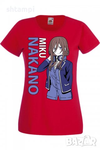 Дамска тениска The Quintessential Quintuplets Miku Nakano,Анимация,игра,Празник,Повод., снимка 3 - Тениски - 38074673