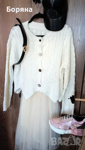 Бутикова нова рокля тюл и жилетка с колан, снимка 1