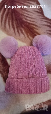 Сладка зимна шапка за момиче, снимка 1 - Бебешки шапки - 32414871