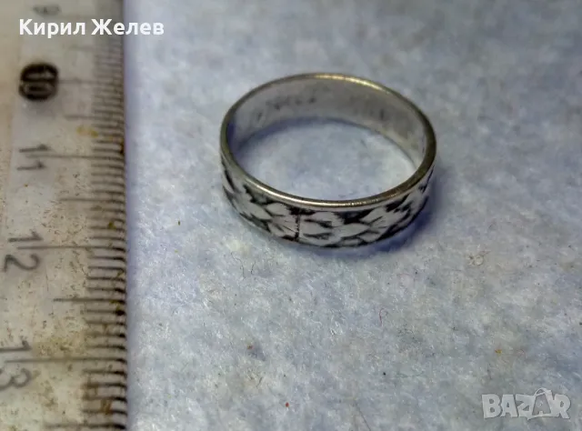 СТАР СТИЛНО РЕТРО АРТ РЪЧНО ОРНАМЕНТИРАН СРЕБЪРЕН ПРЪСТЕН Тип ХАЛКА СРЕБРО ВИСОКА ПРОБА 49725, снимка 9 - Антикварни и старинни предмети - 49682914