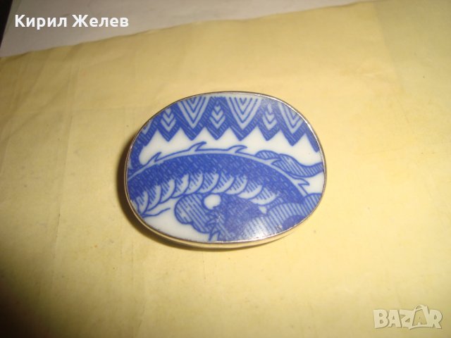 СТАРА СРЕБЪРНА БРОШКА с РЪЧНО РИСУВАН КОСТЕН ПОРЦЕЛАН СРЕБРО 925 МАЙСТОРСКИ БИЖУТЕРИЕН УНИКАТ 25370, снимка 17 - Антикварни и старинни предмети - 34852703