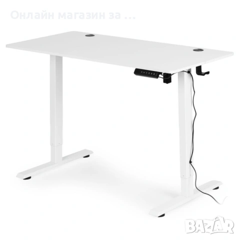 Електрическо бюро, 120x60 см, регулируема височина 72-117 см, бял, ModernHome, снимка 9 - Бюра - 53380319