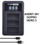 Зарядно за GoPro, Hero 3, камера Go Pro, HERO3, AHDBT-301, за батерия, AHDBT 301, 302 AHDBT301