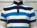 Нова мъжка моряшка блуза тип Lacoste, райе, копчета, пике, снимка 2