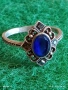 Сребърен пръстен с САПФИР повлиян от Викторианската епоха стил Арт Деко филигранна изработка 43320, снимка 2