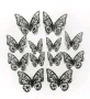 3D 12 бр pvc Черно бели самозалепващи пеперуди декорация за стена мебел торта, снимка 4