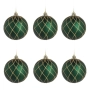 Комплект коледни топки зелени с брокат Ø8 см – 6 броя_1241030, снимка 1