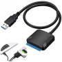 USB 3.0 към SATA III (сата) кабел за 2.5" и 3.5" HDD и SSD + захранване, снимка 2