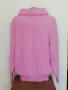 Розова топла блуза с поло яка, 50%мохер , снимка 2