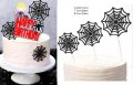 3 бр Паяжина мек брокатен топер за торта Спайдърмен и Хелоуин украса декор, снимка 1 - Други - 27709420