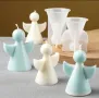 3D ангел Два размера Силиконов молд форма за свещи гипс сапун смола , снимка 2