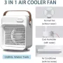 Нов USB акумулаторен вентилатор за охлаждане с режими на мъгла 3 скорости на вятъра, снимка 2