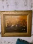 Стара голяма картина рисувана на платно подписана , снимка 1