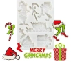 Гринч грийнч Grinch Коледен Merry Christmas силиконов молд форма фондан шоколад декор украса, снимка 1