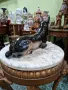 Голяма рядка антикварна колекционерска немска порцеланова фигура статуетка куче , снимка 7