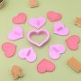 6 бр сърце сърца резци резец с печат печати с релеф щампа за сладки бисквитки тесто фондан Валентин, снимка 3