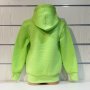 Нов детски изчистен суичър в неонов зелен цвят с качулка, снимка 7