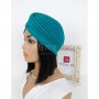Тюрбан за коса едноцветен тюркоазено син, снимка 2