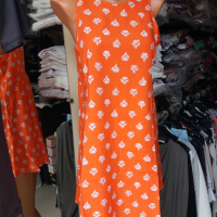 Супертъничка и лека рокличка тип камбанка в коралово-оранжев цвят, снимка 1 - Рокли - 36559858