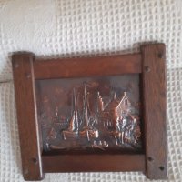 Холандско медно пано в рамка с морски мотиви, снимка 1 - Други ценни предмети - 38028753