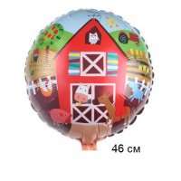 Домашни животни ферма кръгъл фолио фолиев балон хелий и въздух парти рожден ден, снимка 1 - Други - 27968133