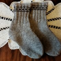  Мъжки плетени чорапи - 100 % вълна, снимка 1 - Мъжки чорапи - 33030651