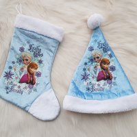 Коледен чорап и шапка Елза , снимка 4 - Шапки, шалове и ръкавици - 38846281