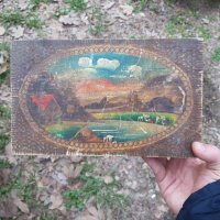 Дървена кутия с ръчно рисувана картина, снимка 3 - Антикварни и старинни предмети - 32591058
