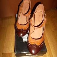 Кафяви дамски половинки с каишка-естествена кожа, снимка 6 - Дамски обувки на ток - 28446488