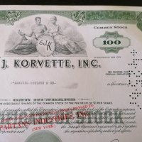 Сертификат за притежание на 100 акции (САЩ) | E. J. Korvette Inc. | 1967г., снимка 3 - Други ценни предмети - 33039922