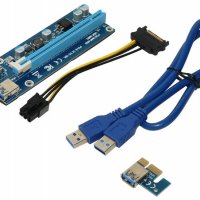 PCI Riser екстендер за майнинг/mining Ver 006c 6pin PCI за карти RTX, снимка 1 - Други - 32242583