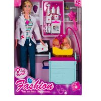 Детска играчка, кукла, педиатър с 2 бебета, снимка 1 - Кукли - 43956256