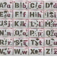 Главни и малки печатни Букви Азбука Латиница сет големи Шаблони Шаблон Стенсил Scrapbooking, снимка 1 - Други - 33186312