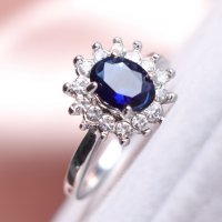Сребърен пръстен Даяна, снимка 4 - Пръстени - 38041875