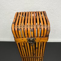Ръчно изработена дървена кутия за вино / бутилка. №5024, снимка 2 - Антикварни и старинни предмети - 44104920