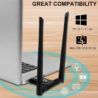 AIGITAL WiFi Безжичен мрежов адаптер 1200Mbps, USB 3.0 WiFi Dongle Dual Band АС 5GHz +2.4GHz, снимка 5 - Мрежови адаптери - 37609208