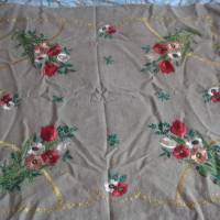 покривки за маса на една кука Бродирана покривка с цветя Тишлайфери Карета, снимка 4 - Покривки за маси - 36438328