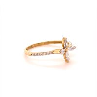 Златен дамски пръстен 1,29гр. размер:56 14кр. проба:585 модел:16477-5, снимка 3 - Пръстени - 40747566