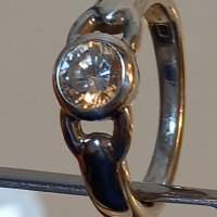 Сребърен пръстен Fossil с голям камък, снимка 1 - Пръстени - 39086044