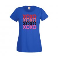 Дамска тениска Свети Валентин XOXOXO, снимка 1 - Тениски - 35649414